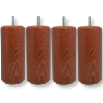 Pied de lit bois cylindre hauteur 15 centimètres teinte merisier | Litex
