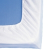 Protège-matelas blanc éco-responsable de Litex avec bordure élastique bleue pour un ajustement parfait.