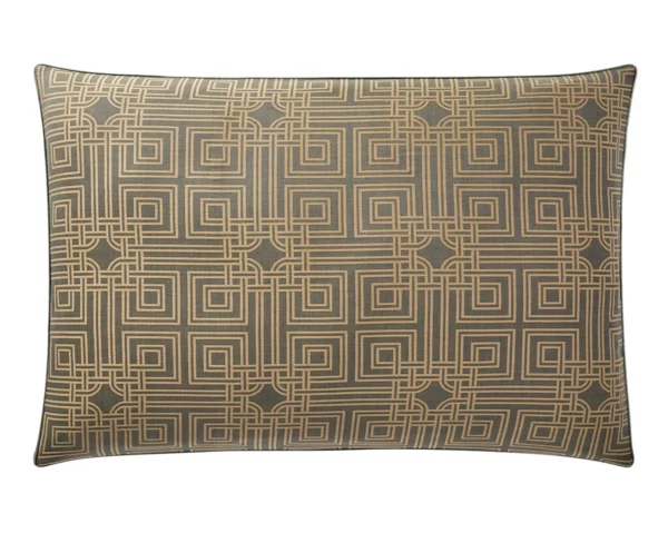 Taie d'oreiller Trianon à motifs géométriques en satin jacquard 110 fils/cm² de Anne de Solène, 50x75 cm.