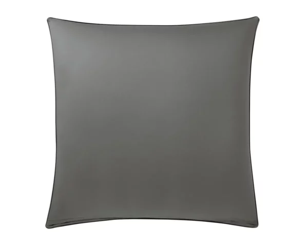 Taie d'oreiller carrée unie couleur gris foncé, finition élégante, collection Trianon 65x65 par Anne de Solène.