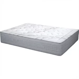Matelas Chinon sur fond blanc, avec détails de la housse et des poignées