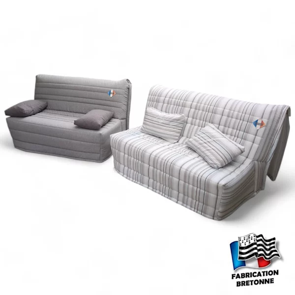 Deux banquettes BZ confortables avec design moderne, fabriquées en Bretagne.