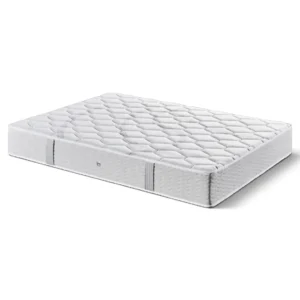 Matelas fixe Elastoflex Duault blanc vu de trois quarts sur fond blanc