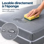 Nettoyage à l’éponge d’une housse intégrale imperméable pour matelas