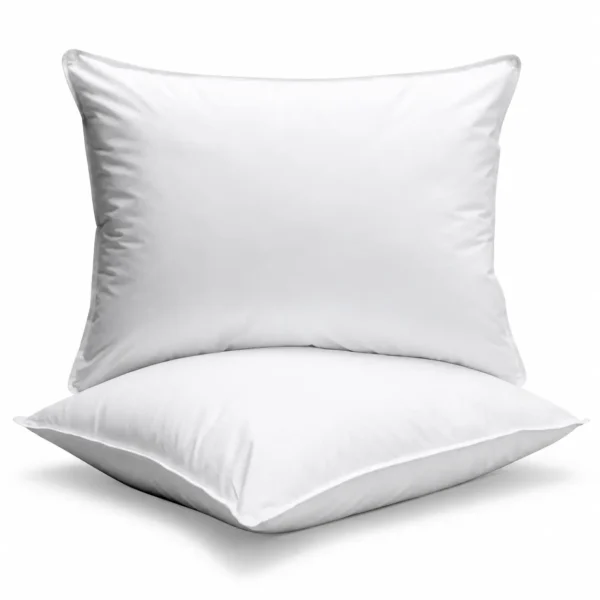 Oreiller microfibre blanc mi-ferme pour camping et mobil-home