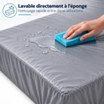 Nettoyage à l’éponge d’un protège-matelas imperméable professionnel